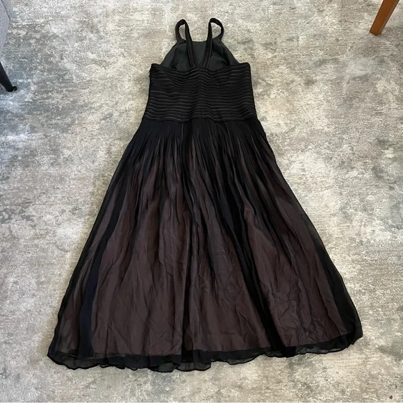 Vintage Anne Klein silk evening dress size 8 black with nude lining. Perfect. - Picture 2 of 8